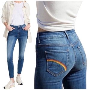 MOTHER Women's High Waisted Looker Ankle Fray Denim Jeans ~ Ladies Size 26